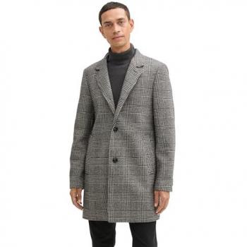 TOM TAILOR Herren Kurzmantel, schwarz-weiß (ecru black houndstooth), Gr. M