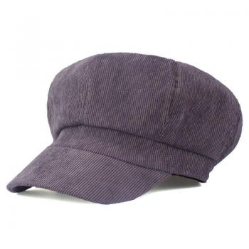 YARBUU Women's Casual Octagonal Corduroy Cap