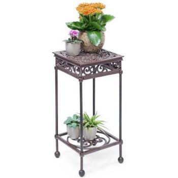 Mesa Auxiliar Cuadrada en Hierro Fundido – Color Bronce Oscuro