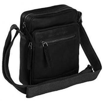 Black Chesterfield Leather Pull-Down Shoulder Satchel (17 cm)