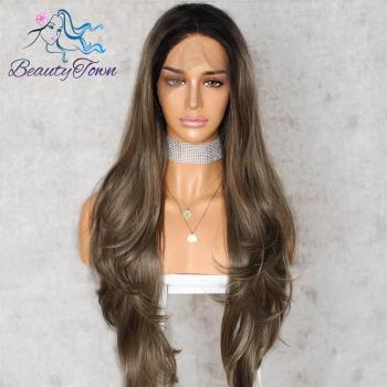 BeautyTown Synthetic Lace Front Wig Black Ombre Brown