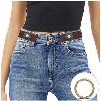 JasGood Damen und Herren Stretch Gürtel, Kaffee, 44cm