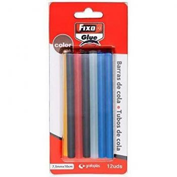 BARRA SILICONA PARA PISTOLA TERMOFUSIBLE COLORES 100 x 0,75 MM 12 UNID