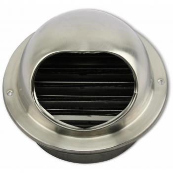 Grille de ventilation calotte 120 mm acier inox brossé
