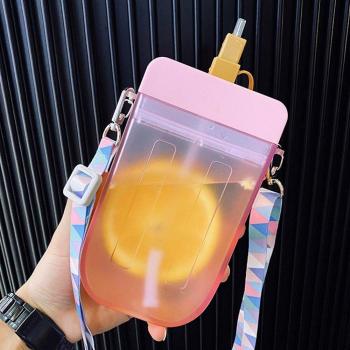 300ml Plastic Popsicle Drinking Cup – Cute Transparent Straw, BPA‑Free