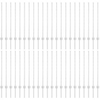 Postes de cercado metálico plateados 100 cm, 44 pcs, vidaXL