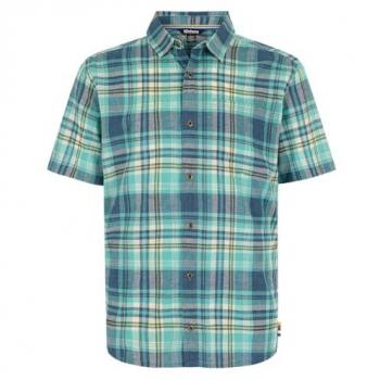 Sherpa Men's Hosh Plaid Hemd kurzarm blau L