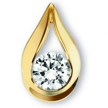 Elegante Kette mit Zirkonia-Anhänger in Gelbgold 333