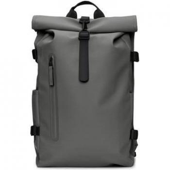 Rains Grey Rolltop Backpack for Men
