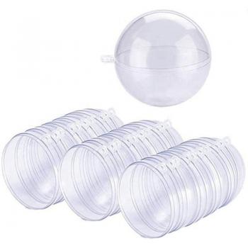 Boule de Noël suspendue, 24 boules/lot, 70mm, transparente, ornement DIY