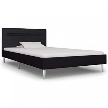 Bettgestell mit integrierter LED Beleuchtung Schwarz 90 x 200 cm