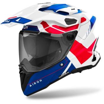 Casco Airoh Commander 2 Reveal Blu Rosso Lucido