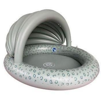 Swim Essentials Planschbecken Ø100cm mit Vordach in Grün Leopard