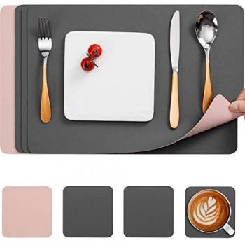 Set de Table Gris Rose Lot de 4