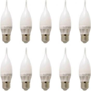 LECLUBLED: 10 Ampoules LED E27 Flamme C30 5W 400lm 270° Blanc Naturel 4000K