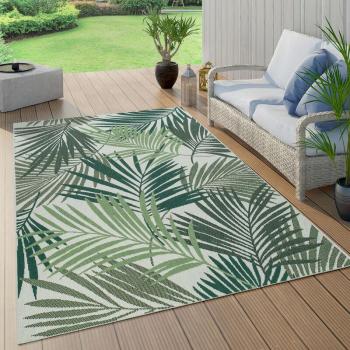 Tapis Terrasse Motif Boho Vert 80x250 Cm