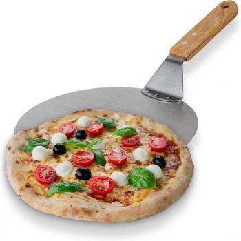 Barbecue‑Pizza Schepper RVS 30 mm – Oventoegang – Houthandvat – 48 cm