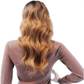 Perruque de cheveux synthétiques L-partie Lace Front noire avec longue vague naturelle haute densité sans colle résistante à la chaleur X-TRESS