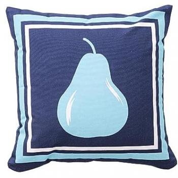 Cojín 40x40cm 144tc 100% algodón azul oscuro con pera azul claro Benetton Fruits