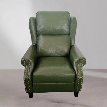 Sillón de relax TOSCOHOME con masaje y calefacción piel sintética verde