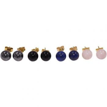 Firetti „Schmuck Set“ – Silber 925 Ohrstecker Damen, 8‑teilige Auswahl in gelbgoldfarben, grau,