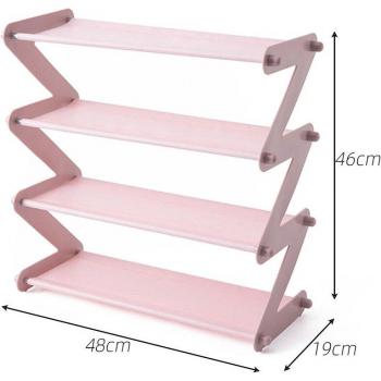 Meuble de rangement à chaussures en Z, 1 pièce, porte amovible, 4 couleurs