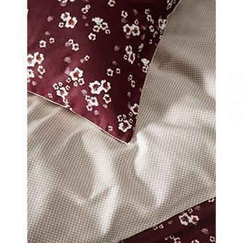 Marc O'Polo Essenza Zuri Weinrot Modernes Kirschblüten‑Design, 100 % Baumwolle – 200×220 cm + 2