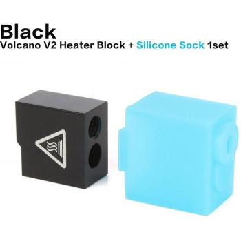 Bloc chauffant Volcano V2 pour E3D Hotend V6, aluminium et silicone, avec thermistance