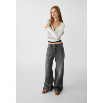 Stradivarius Baggy Jeans Dark Grey Size 6