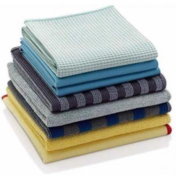 E-Cloth Ensemble de nettoyage, 8 pièces, Polyester, Couleurs assorties