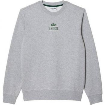 Men’s Lacoste 2XL Grey Signature Print Fleece Top