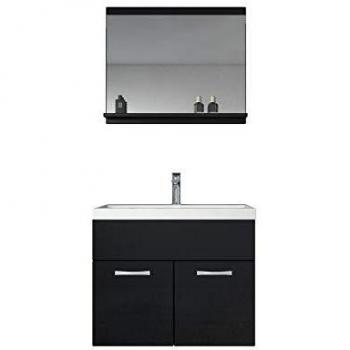 Armadio mobiletto lavabo Montreal 02 60cm Nero Lucido