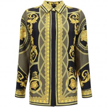 Versace Graphic Print Twill Weave Shirt | Size M | Multicolor