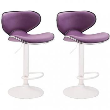 Doppio Sgabello Las Vegas in Similpelle Viola/Bianco