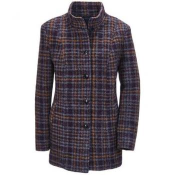 Stilvolle Wolljacke im Karo-Design