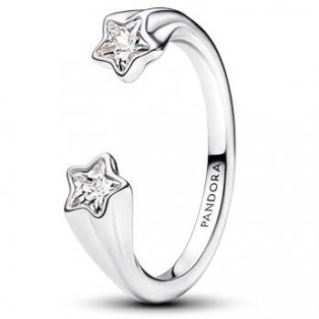 Anillo Abierto Estrellas Fugaces en Plata de Ley con Circonitas Cúbicas
