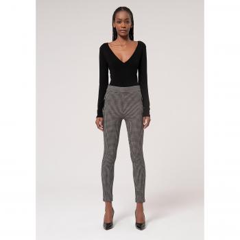 Leggings Elegantes com Estampa de Quadrados