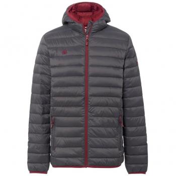 Federjacke für Männer – Izas Florenz in Dunkelgrau/Rot XL