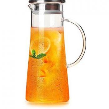 Théière ONEISALL 1500ML avec filtre en acier inoxydable et verre borosilicate