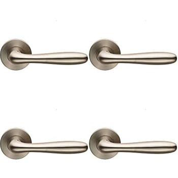 RoseSteel Metallic SlimBar Set – 4 Pairs, Smooth Rounded, Concealed, Satin Finish
