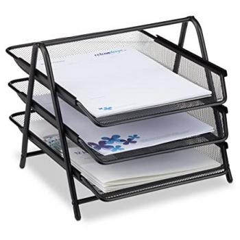 Corbeille à courrier en métal pour bureau