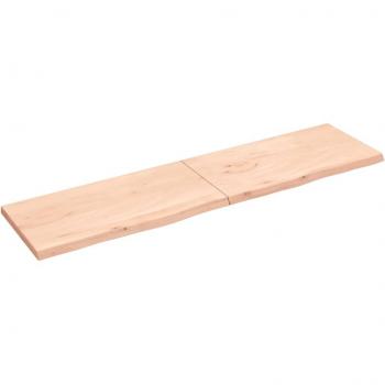Estante de pared 200 x50x(2-4) cm roble macizo sin tratar