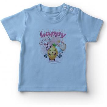T-shirt bleu Angemiel bébé garçon joyeux amis sport
