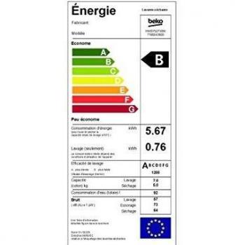Lave-linge séchant 7Kg 1200 trs/min blanc