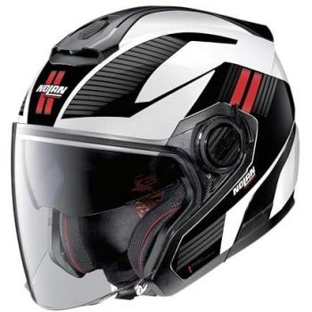 Casque Jet Nolan N40‑5 06 Crosswalk : Noir, Blanc & Rouge – Taille XS