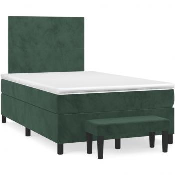 Boxspring vert foncé avec matelas 120x190 cm