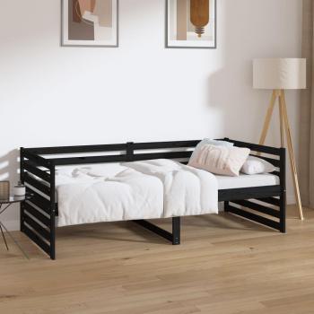 Dormeuse Nera in Legno di Pino 90x190 cm