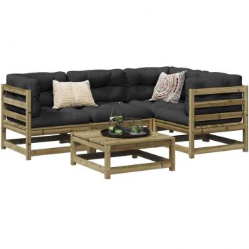 Gartenlounge-Set 5-tlg. Kiefernholz imprägniert