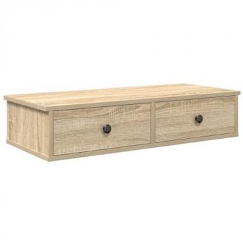 Sonoma Oak Wall Shelf with Drawers