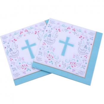 20 Pack 33x33cm Cross and Pigeon Pattern Paper Napkins for Parties